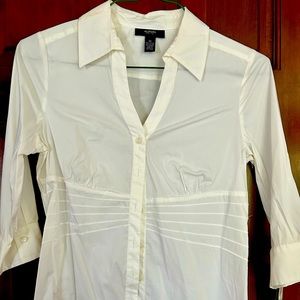 Alfani white button down blouse.  Size 8P, NWT